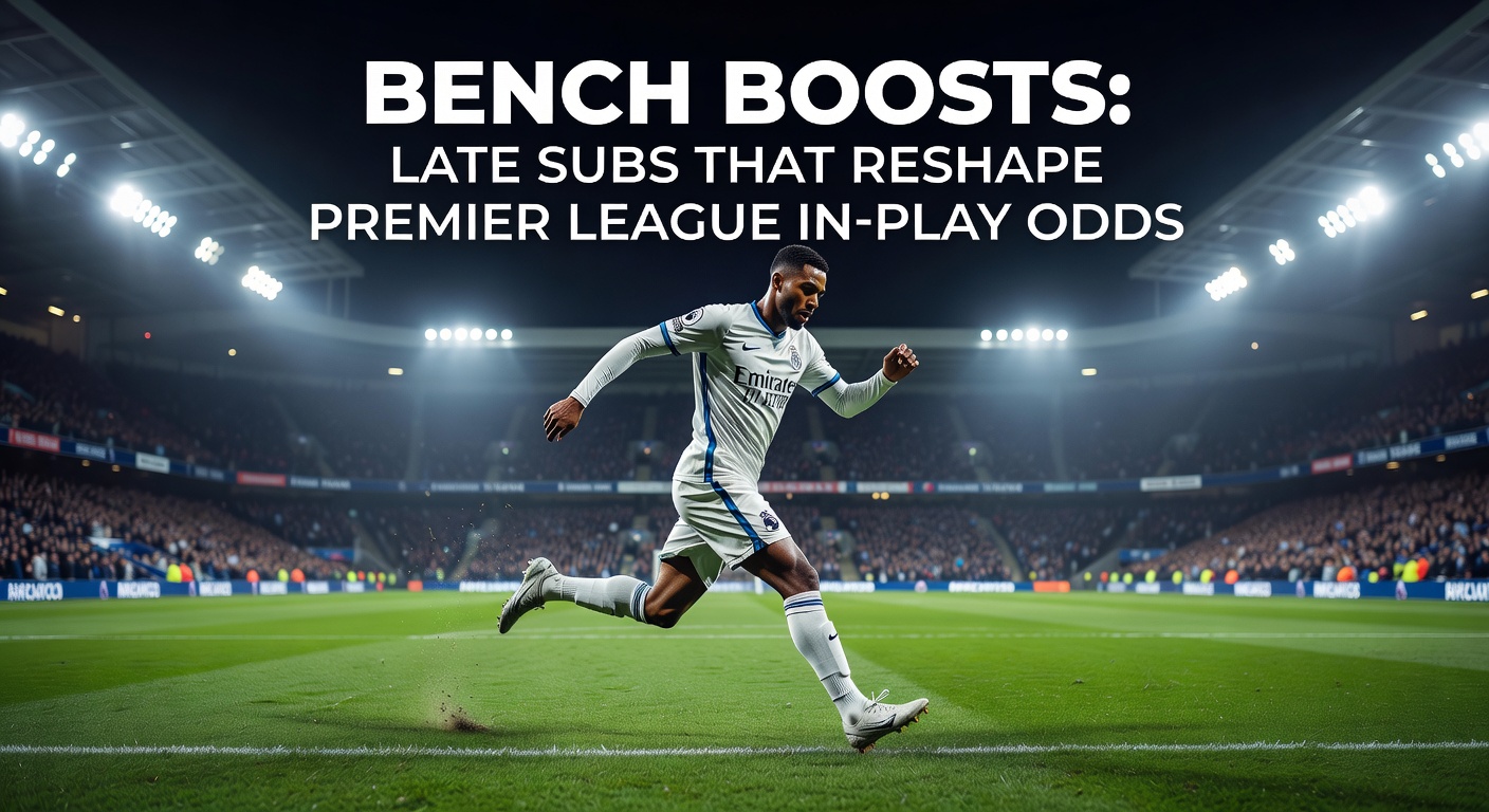 In-play betting interface displaying rapid odds changes following a late Premier League substitution