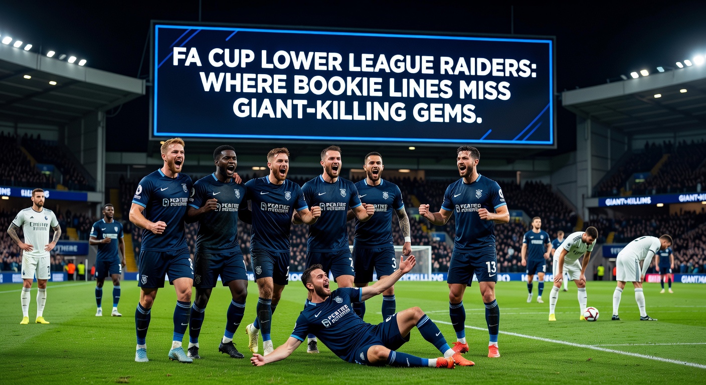 Historic FA Cup upset scene: Lower league players lift the trophy amid ecstatic supporters, highlighting the giant-killing spirit