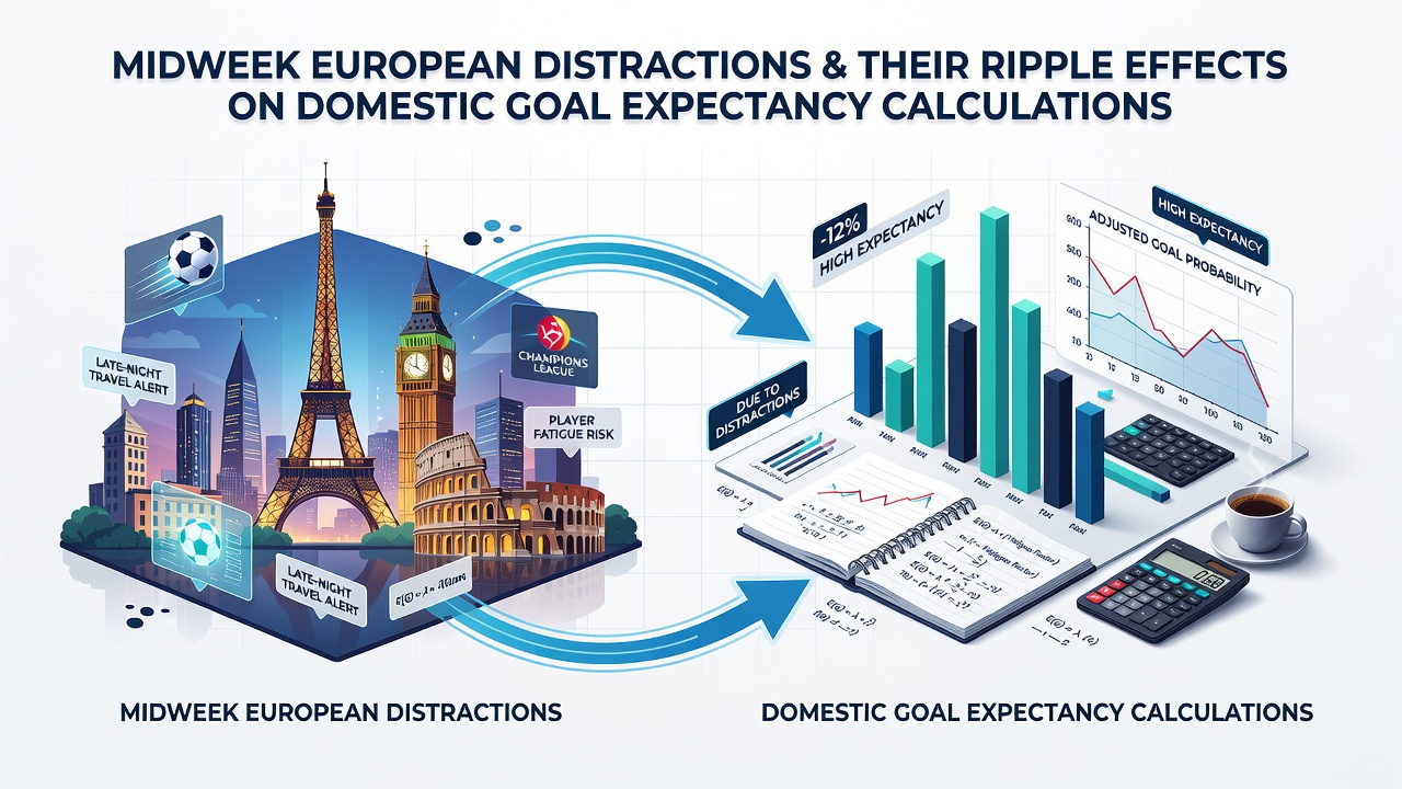 Domestic league goal data visualisation showing midweek European impacts