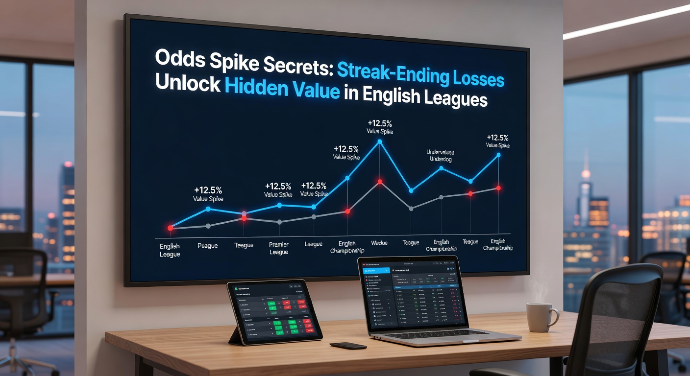 Case study chart of a Championship team's odds movement after a streak-ending loss, demonstrating profitable value bets