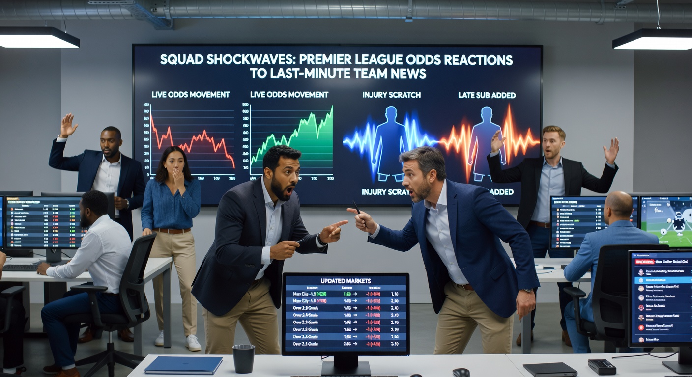 Betting odds screen updating live as Premier League squad news breaks, lines shifting dramatically