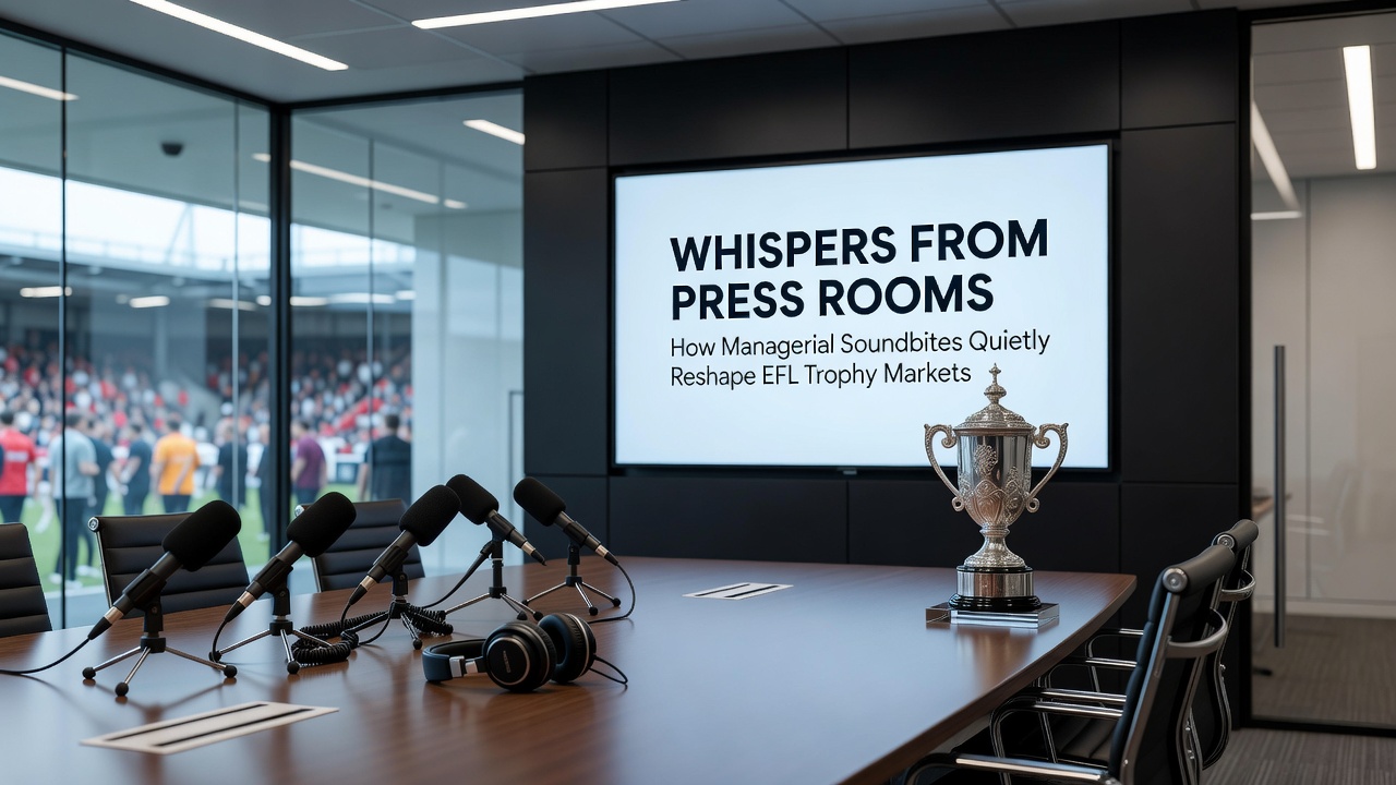 Bookmaker odds board updating after manager press conference remarks